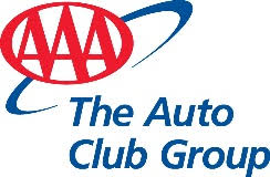 Logo of a company called "The Auto Club Group" it has an red icon at the top with text "AAA" on a red oval ring, with a larger blue rings emcompassing it - first priority insurance