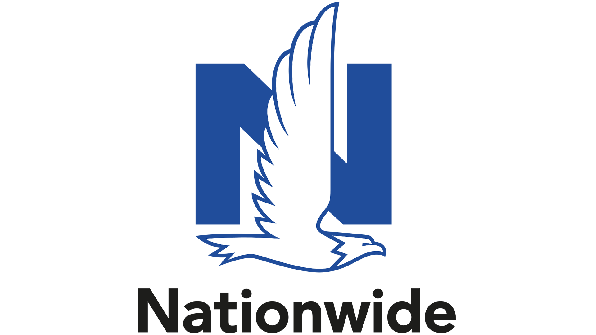 Logo of a company called "Nationwide" its a large blue "N" with an white eagle in the middle - first priority insurance