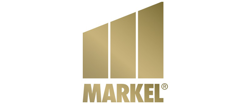 A yellow colored gradient logo of a company called "Markel" - first priority insurance