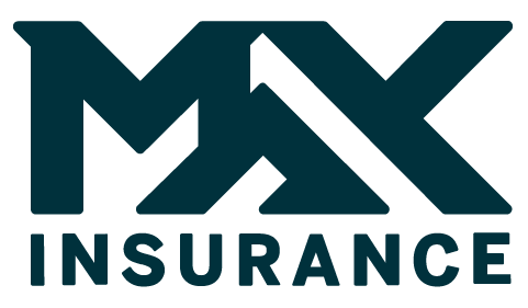A dark colored logo of a company called "Max Insurance" - first priority insurance